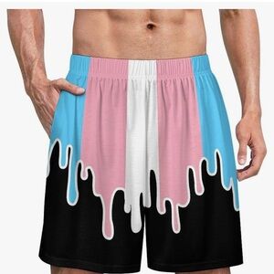 Amazon Men's Drip Design Shorts - Blue, Pink, Black, White